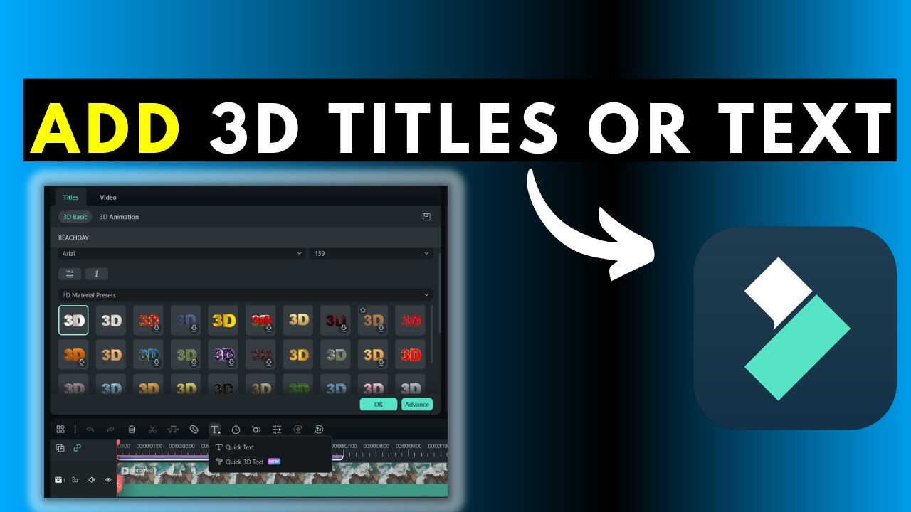 Unleash the Power of 3D Titles in Your Videos Quick 3D Text in