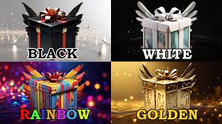 Choose Your Gift from 4 🎁😍🖤🤍🌈👑✨ #4giftbox #pickonekickone #wouldyourather