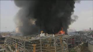 Beirut fire: Massive blaze breaks out at port a month after explosion | ABC7