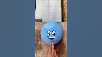 Experiment: Dropping an emoji water balloon from a height, does it explode?