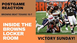 Postgame excitement: Hear from the Cleveland Browns after today's 10-7 win over the Houston Texans