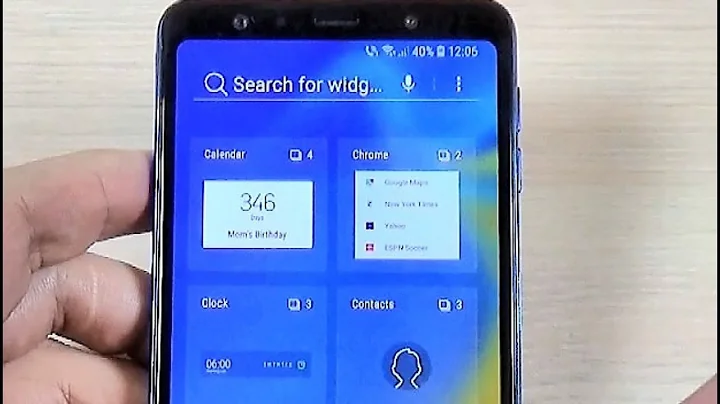 Samsung Galaxy A7 & A9 (2018) - How to Add a Widget (Weather & Clock) on Home Screen