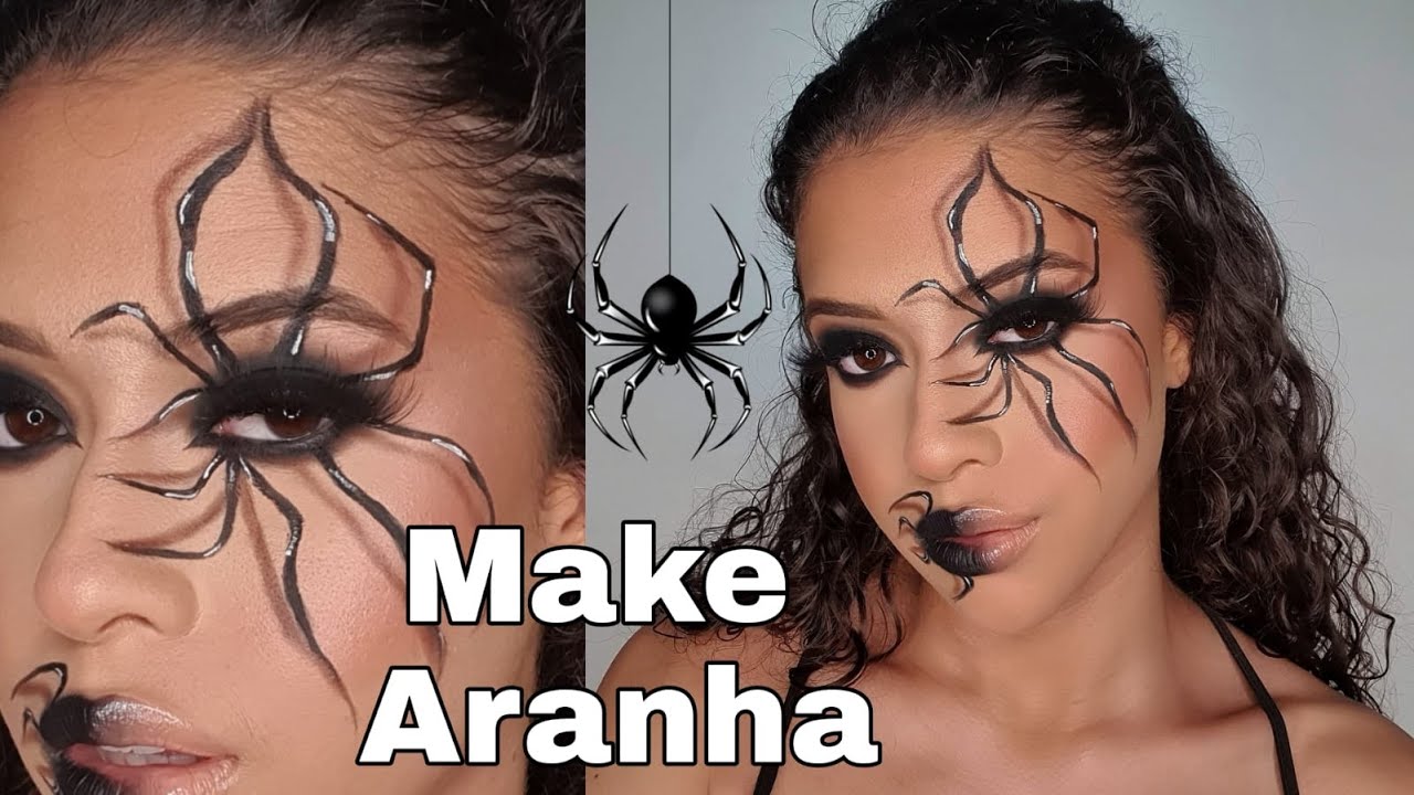MAQUIAGEM DE ARANHA PARA O HALLOWEEN! 🕸️🕷️🎃