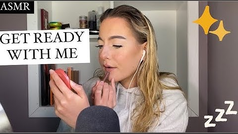 ASMR | grwm neutral glam with half lashes | with makeup tapping, whisper rambles, & coffee drinking