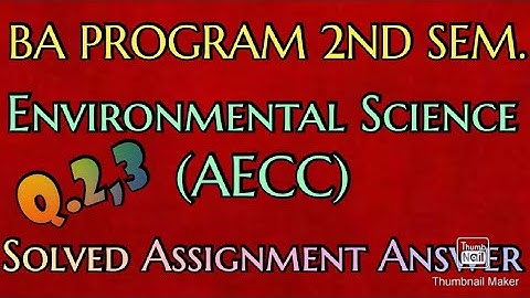 Sol 2nd Sem.|| Solved Assignment || Environmental Science
