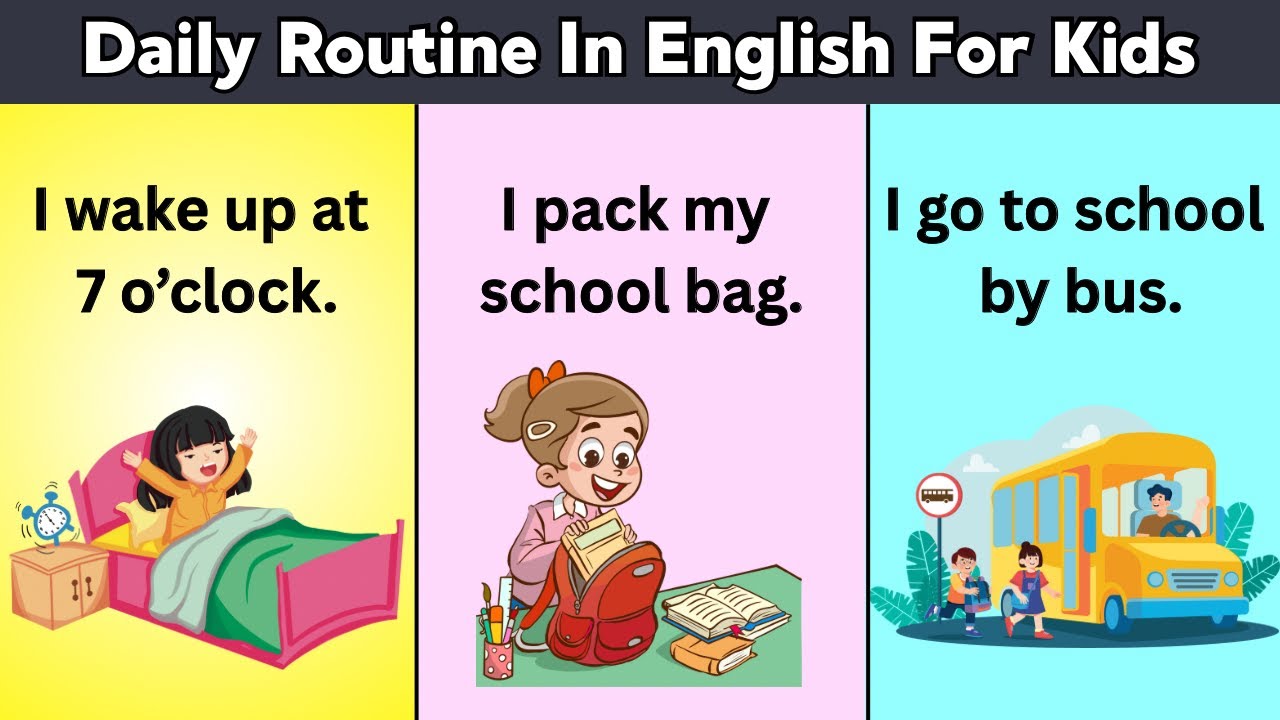 Daily Routine Sentences for Kids | English Speaking Practice | Daily ...