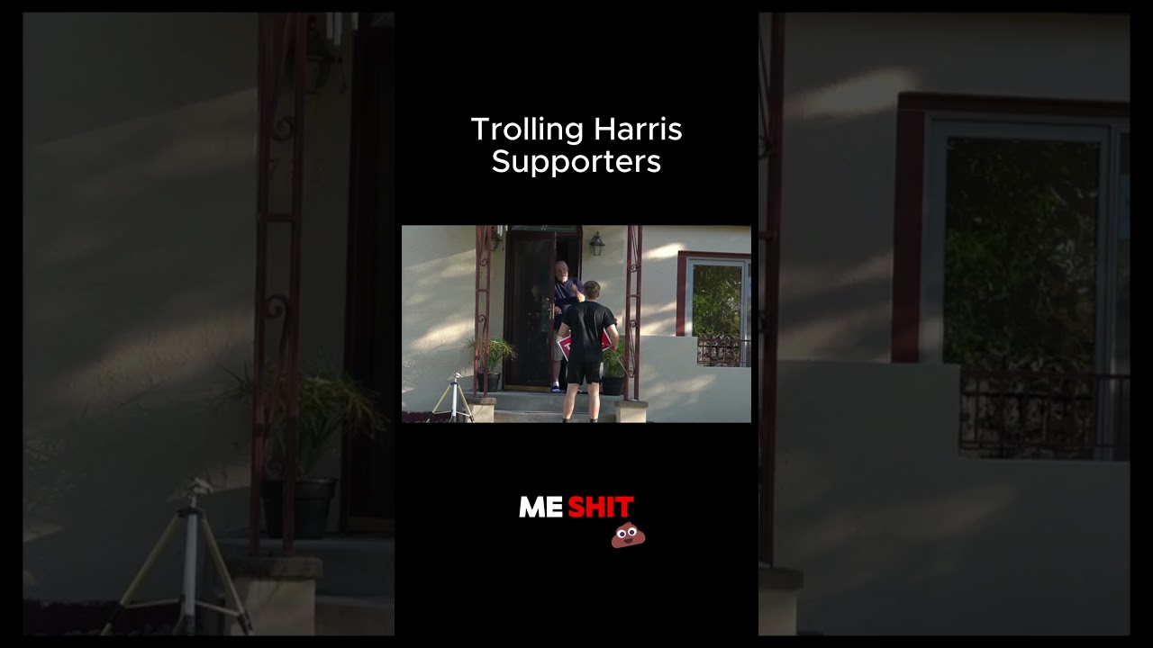Trolling Harris Supporters with Trump Sign!! 
