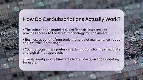 How Do Car Subscriptions Actually Work? - Talking Tech Trends
