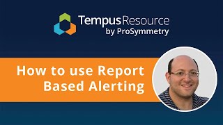 Creating Alerts in Tempus Resource Insight +