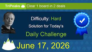 Microsoft Solitaire Collection: TriPeaks - Hard - June 17, 2026
