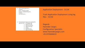 Track Application Deployment using Log Files in SCCM in Hindi Harender Jangra