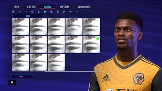 Nelson Semedo face FIFA 21 FIFA 20 virtual pro proclubs lookalike modo CARRERA wolves