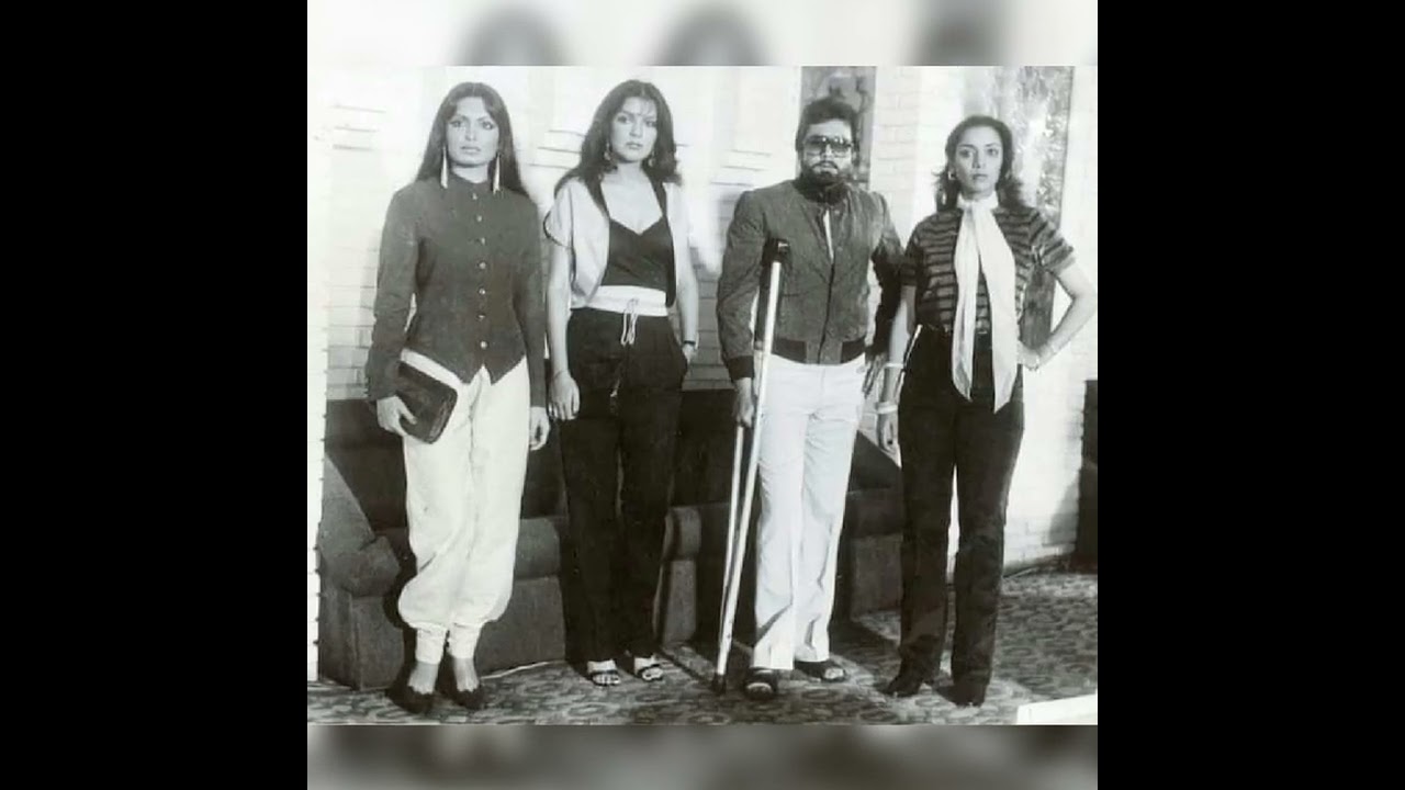 Parveen Babi, Zeenat Aman, Rajesh Khanna and Shabana Azmi in a still from the movie Ashanti (1982)