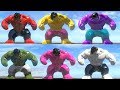 LEGO Hulk Transformations (Green Hulk, Pink Hulk, White Hulk, Red Hulk, Yellow Hulk, Purple Hulk)