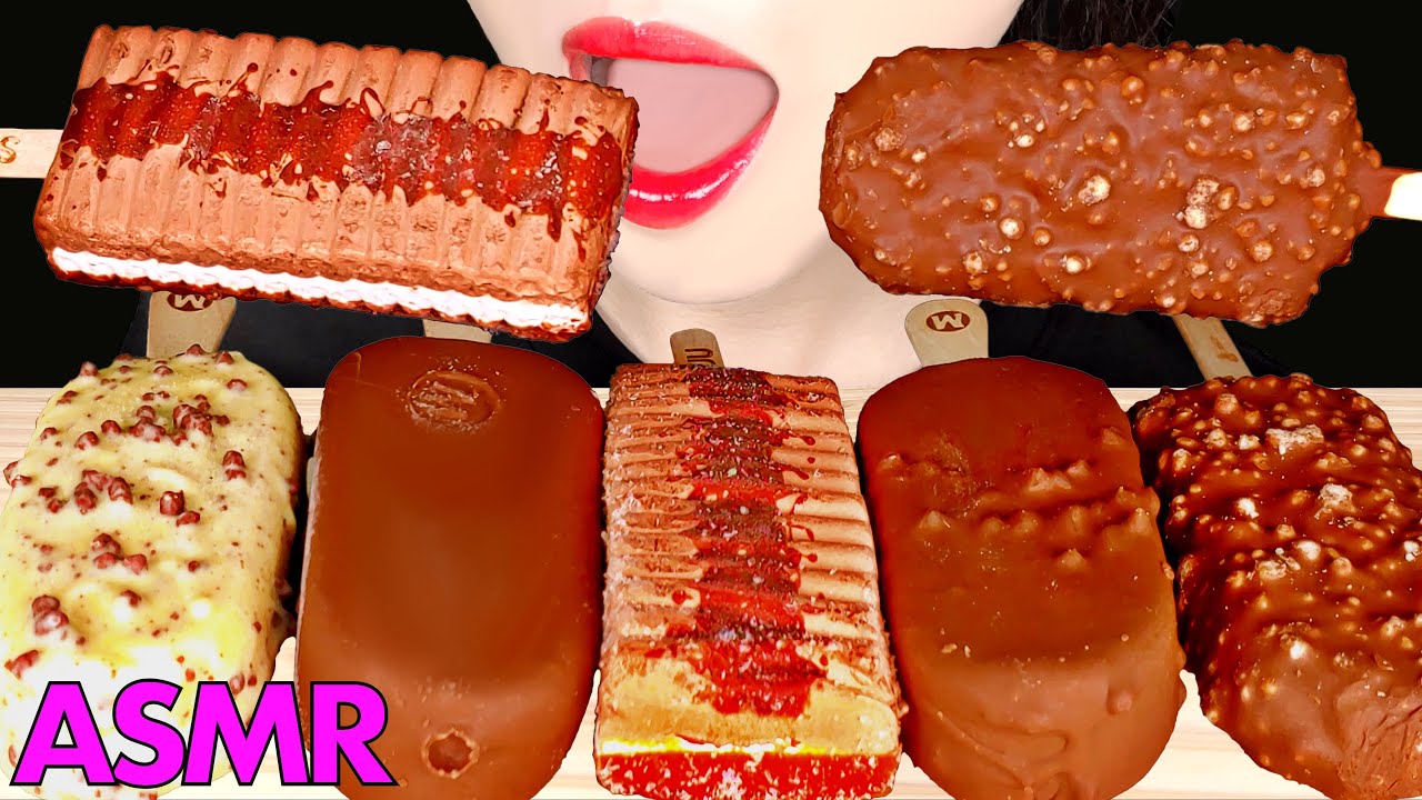 SUB) *CHOCOLATE ICE CREAM PARTY, 초콜릿 아이스크림 먹방 MAGNUM MINT CHOCOLATE ICE CREAM EATING SOUNDS