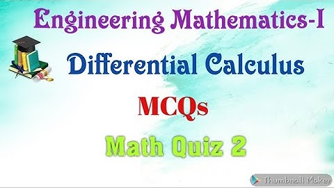 Differential Calculus - Math Quiz 2