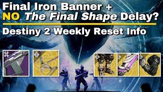 The Final Shape ISNT Delayed? Hot Eververse Items and Iron Banner | Destiny 2 Weekly Reset
This is for the weekly reset information for Week 13 of Season of the Witch. Season of the Wish teasers with TFS not being delayed?, weekly reset info, Neomuna information, a recap of the TWID, weekly vendor loot, eververse haul, and more!
Articles and Extra Resources:
TWID 11/9/2023: https://www.bungie.net/7/en/News/article/this-week-in-destiny-11-09
Season of the Wish Press Release (TFS not delayed): https://press.bungie.com/Destiny-2s-Season-of-the-Wish-launches-November-28
Conservation of Energy Crotas End 1st Encounter Guide: https://youtu.be/0Oj1PKXqW60
The DPS Problem: https://youtu.be/LeFJo50aaTM
Definitive Armor Stats and Farm Guide: https://youtu.be/MnhMiONTG_4
Understanding the Deepsight Harmonizer: https://youtu.be/B9QQj52hnhI
Sections:
00:00 - Intro and The Final Shape Not Delayed?
00:26 - Final Iron Banner Reminder
00:47 - Weekly Reset Info
01:56 - TWID Recap: BIG PVP Changes
03:55 - Weekly Vendor Loot: Banshee and Ada-1
04:23 - Brightdust Store and Outro
Discord: https://discord.gg/sundog
Twitch: https://www.twitch.tv/commanderpika
Twitter: https://twitter.com/Commander_Pika
#destiny2 #eververse #season22 #banshee #news #witch The Final Shape ISNT Delayed? Hot Eververse Items and Iron Banner | Destiny 2 Weekly Reset