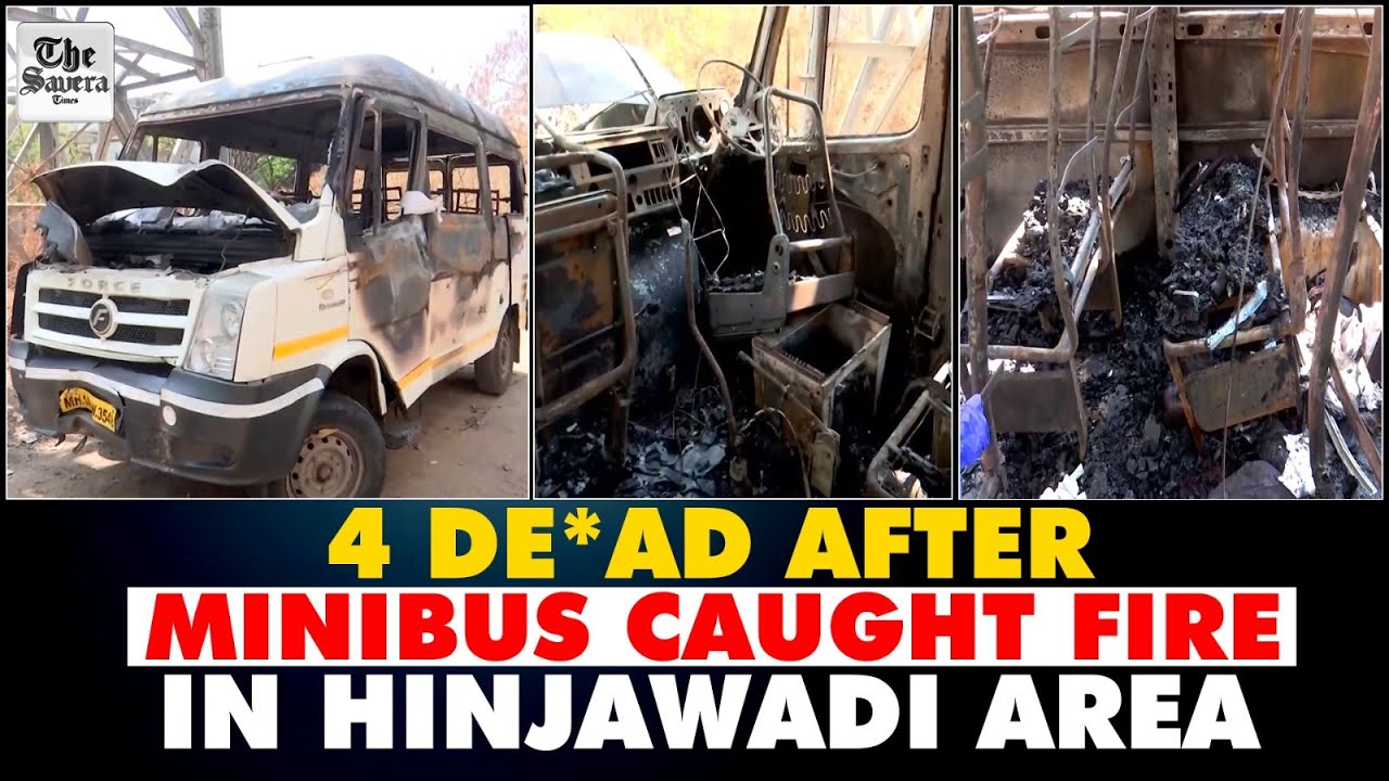 4 dead after Minibus caught fire in Hinjawadi Area, Pune - YouTube