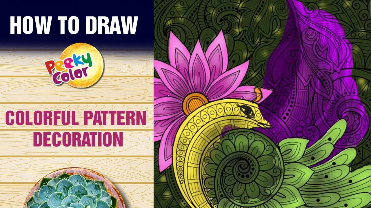 How to draw Peacock and Flower - Peeky Color - YouTube