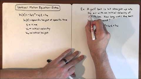Vertical Motion Equation - Intro