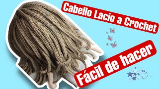 TUTORIAL | Cómo hacer cabello lacio a crochet | (SUBS🇺🇸🇧🇷🇹🇷) #cabellolacio #Amigurumi #crochet