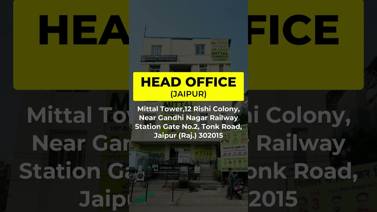 India's Top CA Coaching Institute | Mittal Commerce Classes Jaipur Branches.