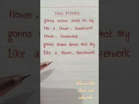 RM Wildflower Lyric English Version Handwritten Song Lyric Wildflower Wildflowers Rm