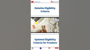 (Updated) Deloitte Eligibility Criteria #shorts #deloitte