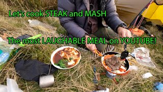 Cooking steak Jetboil Minimo | Wild Camping Listening to scary sounds | DJI Action 3 image quality