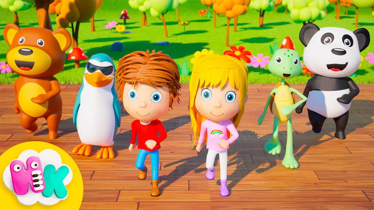 Katër hapa para kështu 🕺 Rrotullohemi Në Vend 💃 Këngë për fëmijë | HeyKids