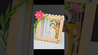 DIY Photo Frame With Popsicle Sticks | Ice Cream Stick Recycle Idea #diy #shorts #crafts