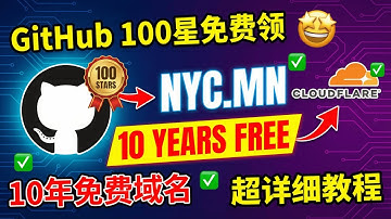 GitHub 100星⭐免费获取10年域名！PublicZone NYC.MN详细注册教程  | CloudFlare托管完整流程