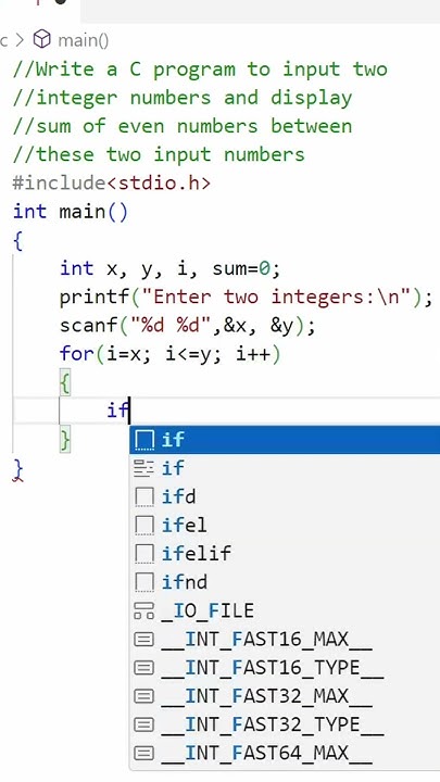 Program To Calculate Sum Of Even Numbers Between Two Input Numbers In C ...