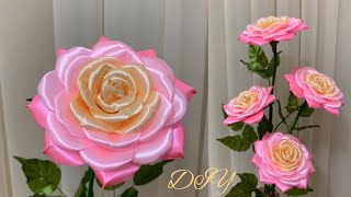 DIY Satin Ribbon Rose || how to make beautifull flower with satin ribbon easily