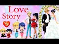 Miraculous Ladybug &amp; Cat Noir Marinette &amp; Adrien Growing Up Love Story Wedding Couple in Love Puzzle