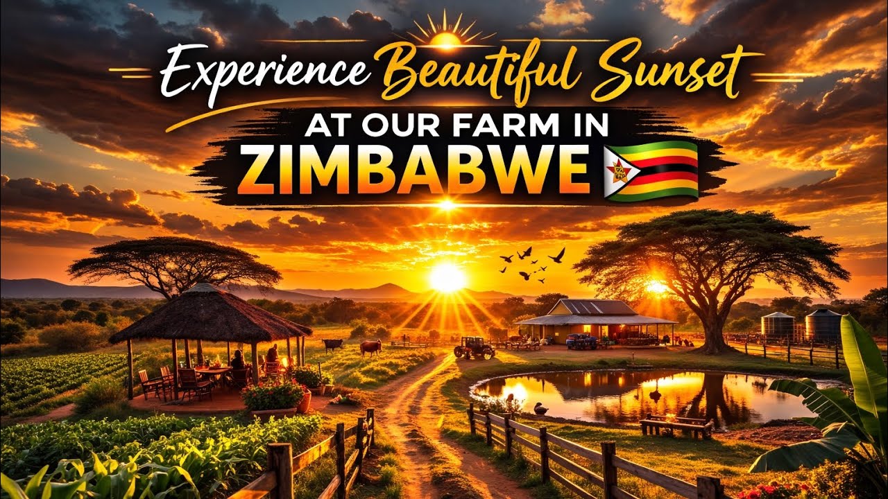 AMAZING SUNSET VIEW AT OUR FARM IN ZIMBABWE 🇿🇼 