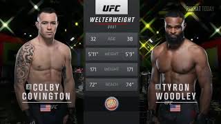 Colby Covington vs Tyron Woodley Highlights