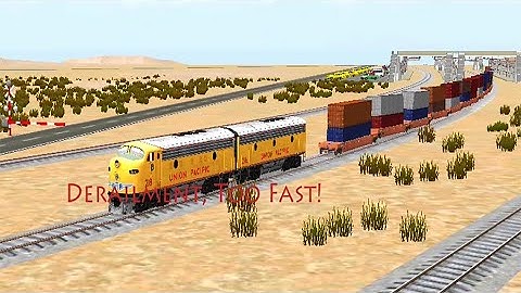 Train Sim - EMD F9 Union Pacific In Desert Got Derailment Because Too Fast