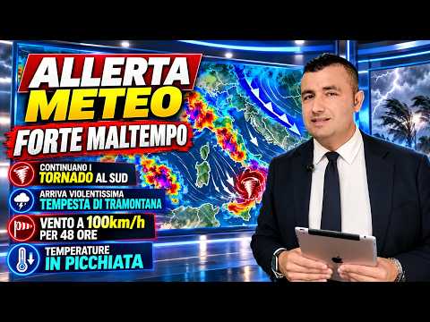 Allerta Meteo, forte maltempo al Sud: grande tempesta di tramontana, vento a 100km/h per 48 ore!!