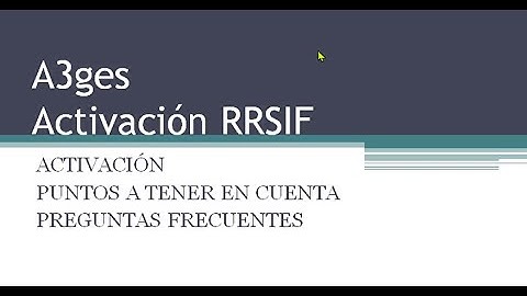 Sesión informativa activación RRSIF en A3ges