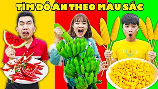 Thử Thách Tìm Đồ Ăn Màu Sắc Màu Đỏ , Màu Xanh, Màu Vàng - Ai Tìm Được Nhiều Đồ Ăn Nhất ? Hà Sam