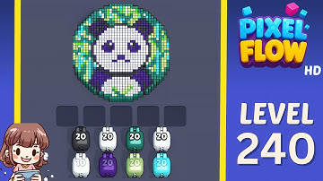 Pixel Flow Level 240 Solution Walkthrough