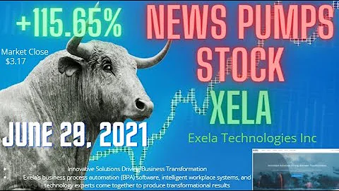 June 29, 2021 - XELA Exela Tech  - Todays TOP Stock Up +115.65%  - News & Charts  - Market Close