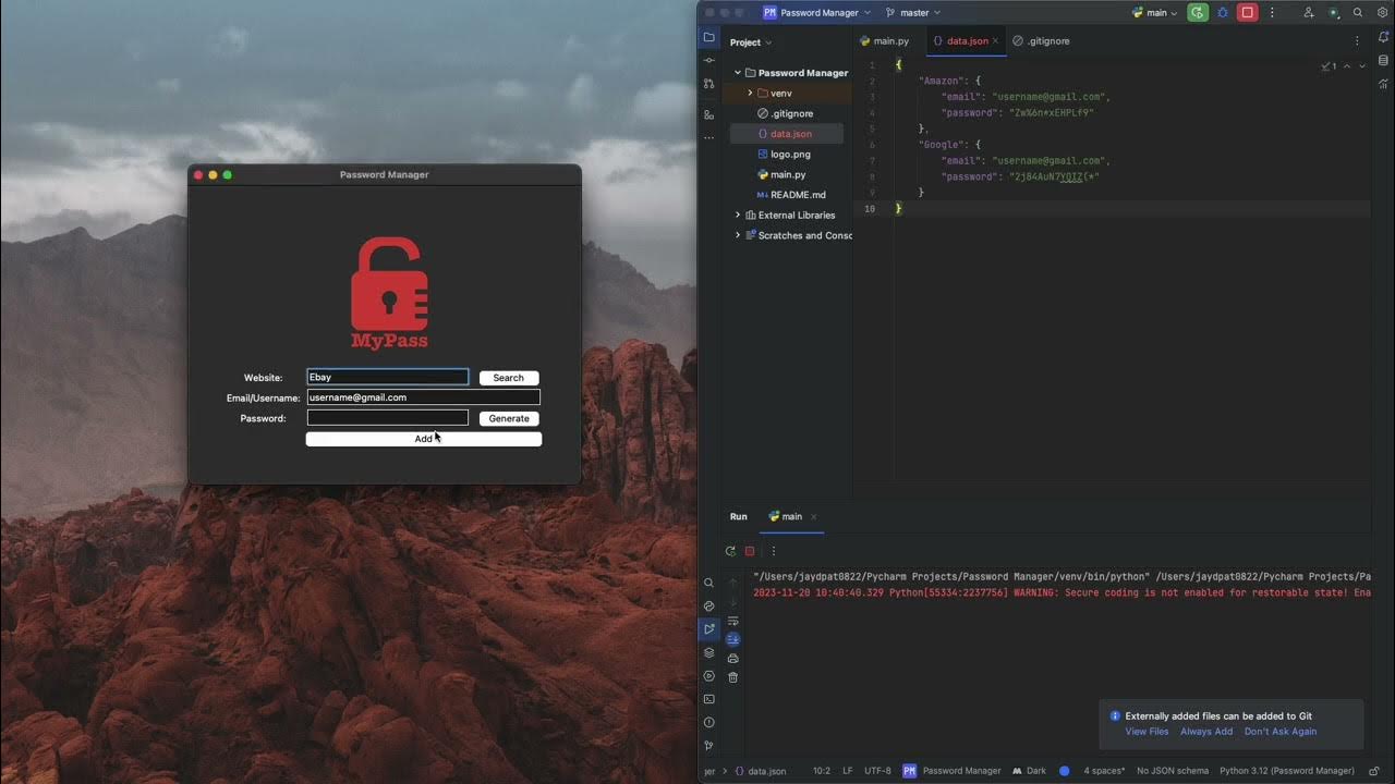 Locally Storing Password Manager using Python YouTube