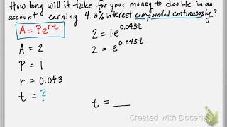 Continuous Compounding Problem