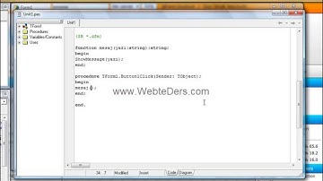 Delphi Fonksiyon Tanımlamak ve Kullanmak - Delphi Dersleri