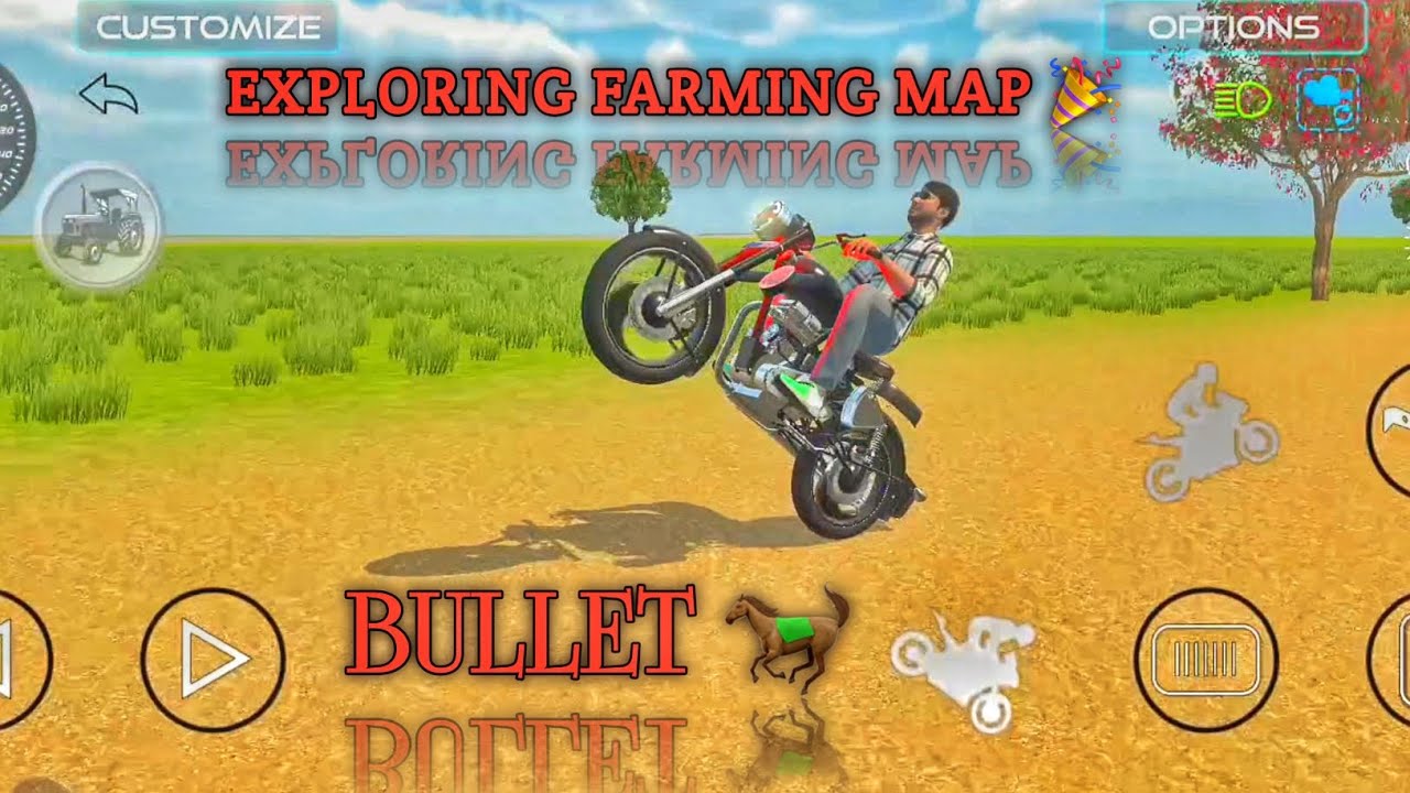 EXPLORING FARMING MAP WITH BULLET 🐎🎉 | INDIAN VECHILE SIMULATOR | #viral #gaming #bulletlover 