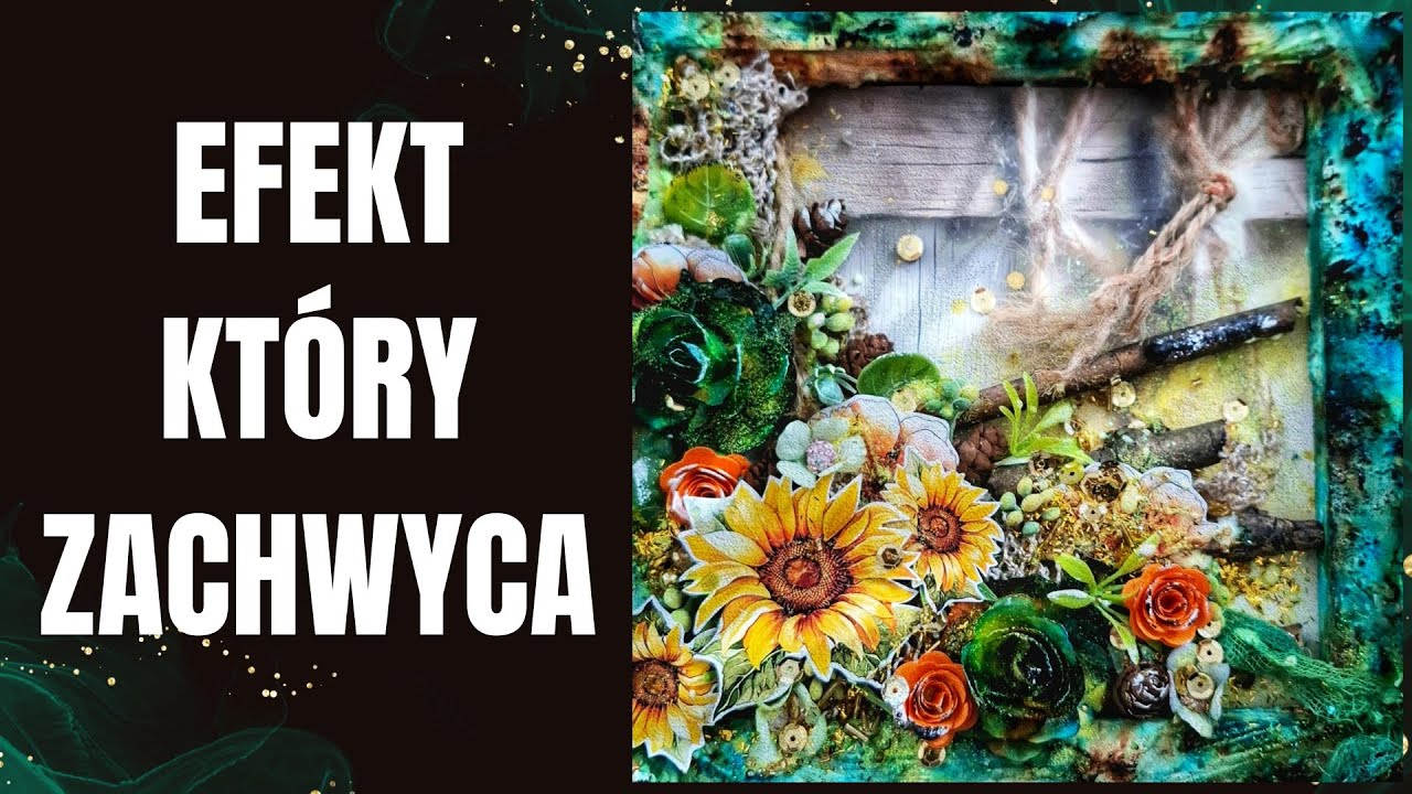 Ramka pachnąca łąką – dekoracja mixed media na płótnie | Zapis live