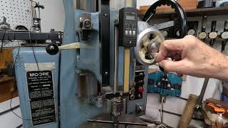 Jig borer leveling and set up using a gage block along with a .0001" dial indicator