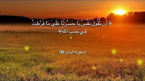 سورة الزمر:أن تقول نفسٌ يا حسرتا على ما فرطت في جنب الله.